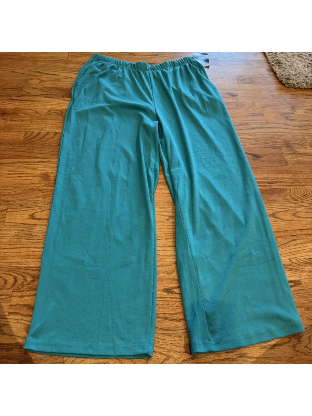 WOMAN WITHIN 1X GREEN PULL ON JOGGER PANTS NEW